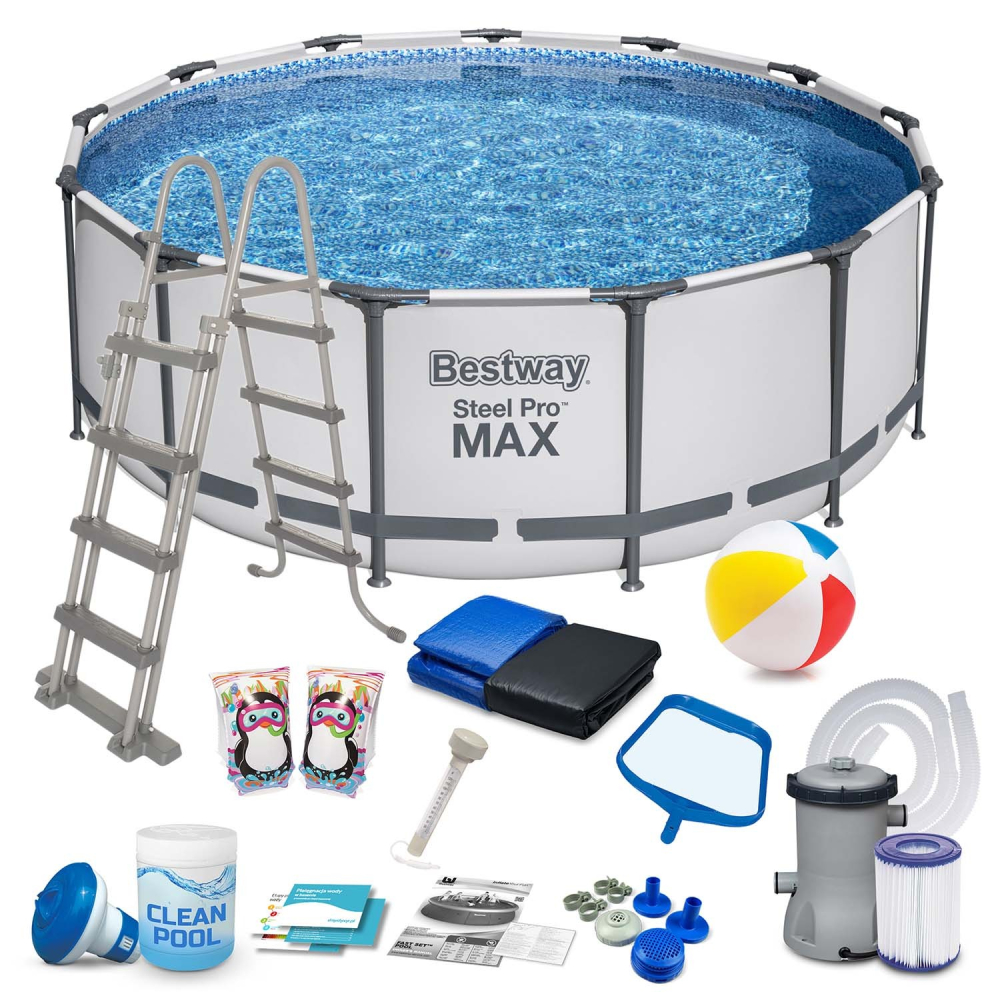Sodo rėmo baseinas 396 x 122 cm 18in1 Bestway 5618W-Baseinai, Karkasiniai baseinai-e-vaikas