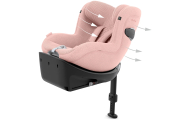 Automobilinė kėdutė Cybex Sirona Ti I-SIZE PLUS, 40-105 cm, Peach Pink-Automobilinės kėdutės, 0-18 kg-e-vaikas