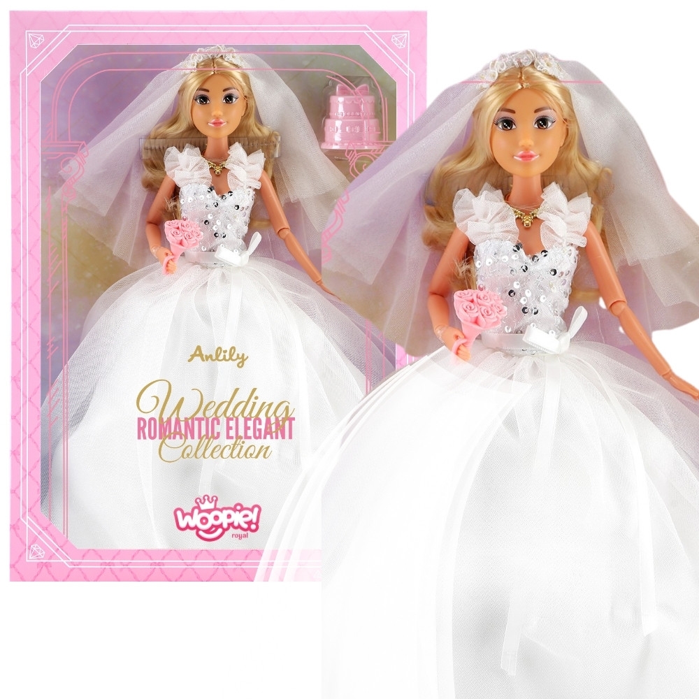Lėlė Lily 30 cm nuotakos vestuvinė suknelė WOOPIE ROYAL + Priedai-Žaislai, Lėlės ir jų priedai, Lėlės-e-vaikas