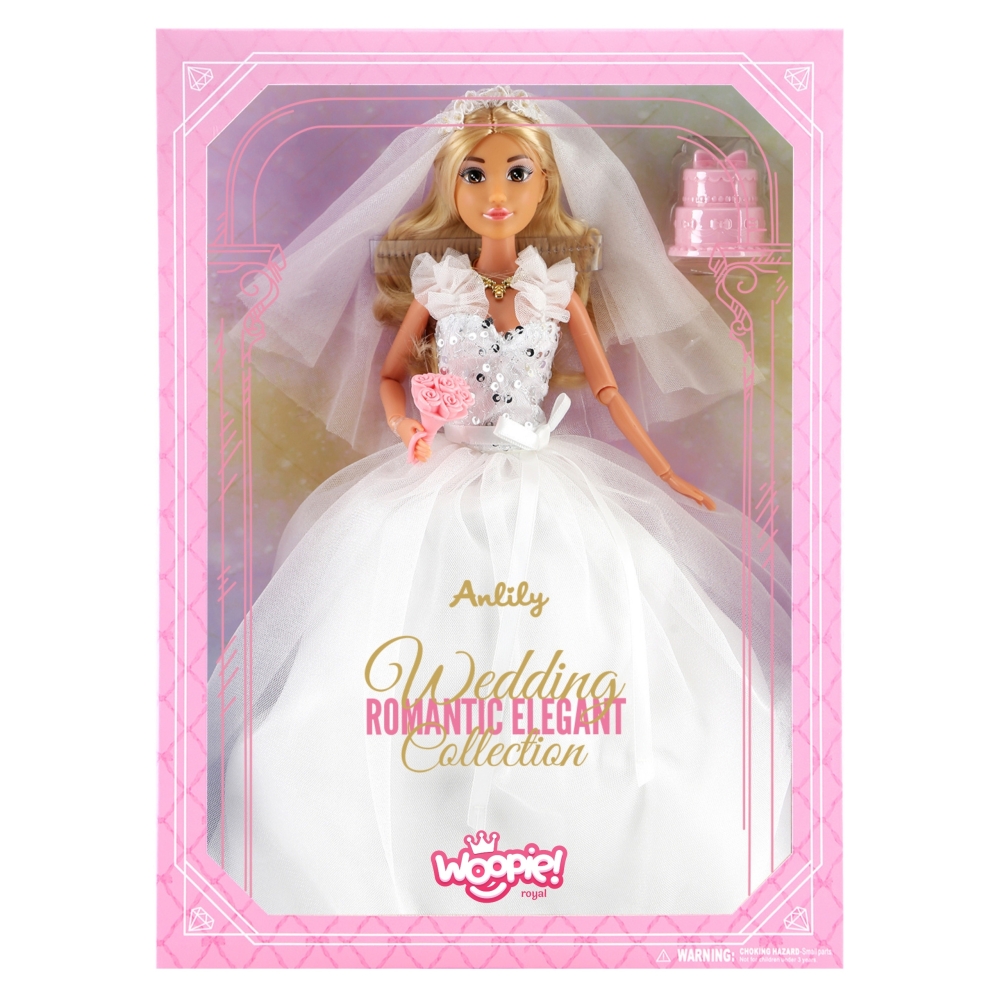 Lėlė Lily 30 cm nuotakos vestuvinė suknelė WOOPIE ROYAL + Priedai-Žaislai, Lėlės ir jų priedai, Lėlės-e-vaikas