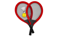 WOOPIE Duże Rakietki do Tenisa Badminton dla Dzieci Zestaw + Piłka Lotka					