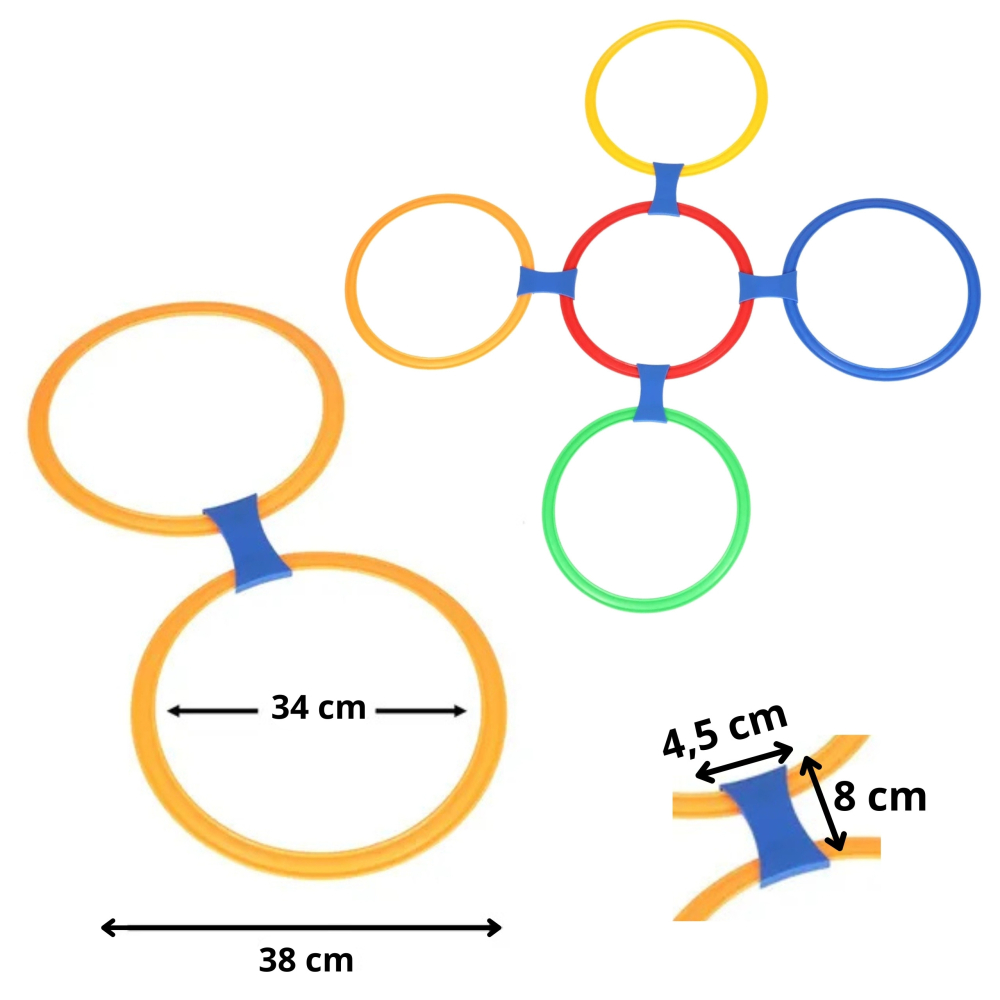 Klasės žaidimo rinkinys WOOPIE Šokinėjimo žiedai 10 vnt