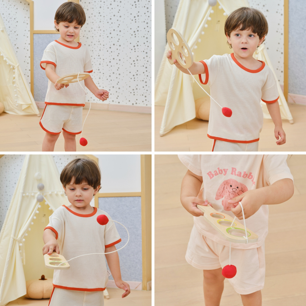 Medinis žaidimų su kamuoliukais padėklų rinkinys VIGA