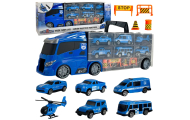 WOOPIE Transporterio sunkvežimio rinkinys 3in1 Mėlyna policija