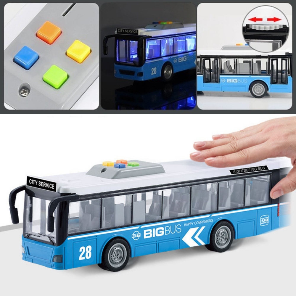 Interaktyvus elektrinis miesto autobusas WOOPIE 1:16, mėlynas