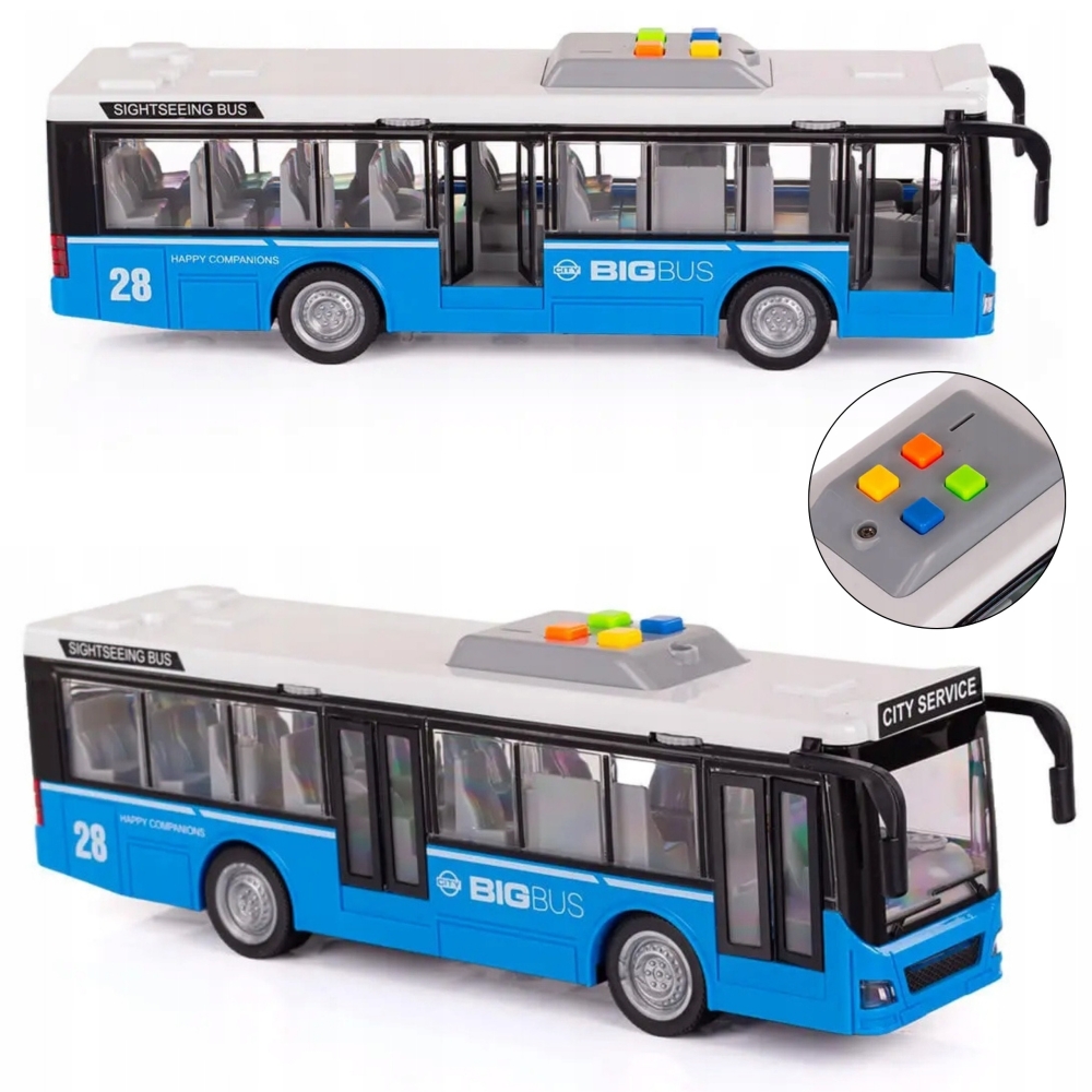 Interaktyvus elektrinis miesto autobusas WOOPIE 1:16, mėlynas