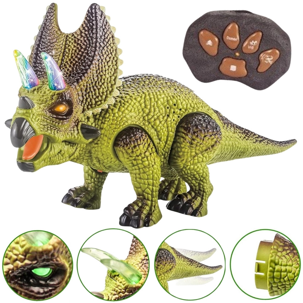 Nuotoliniu būdu valdomas Dinozauras WOOPIE RC robotas Triceratops