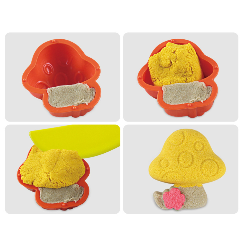 Kinetinio smėlio rinkinys krepšyje WOOPIE su formelėmis 0,8 kg