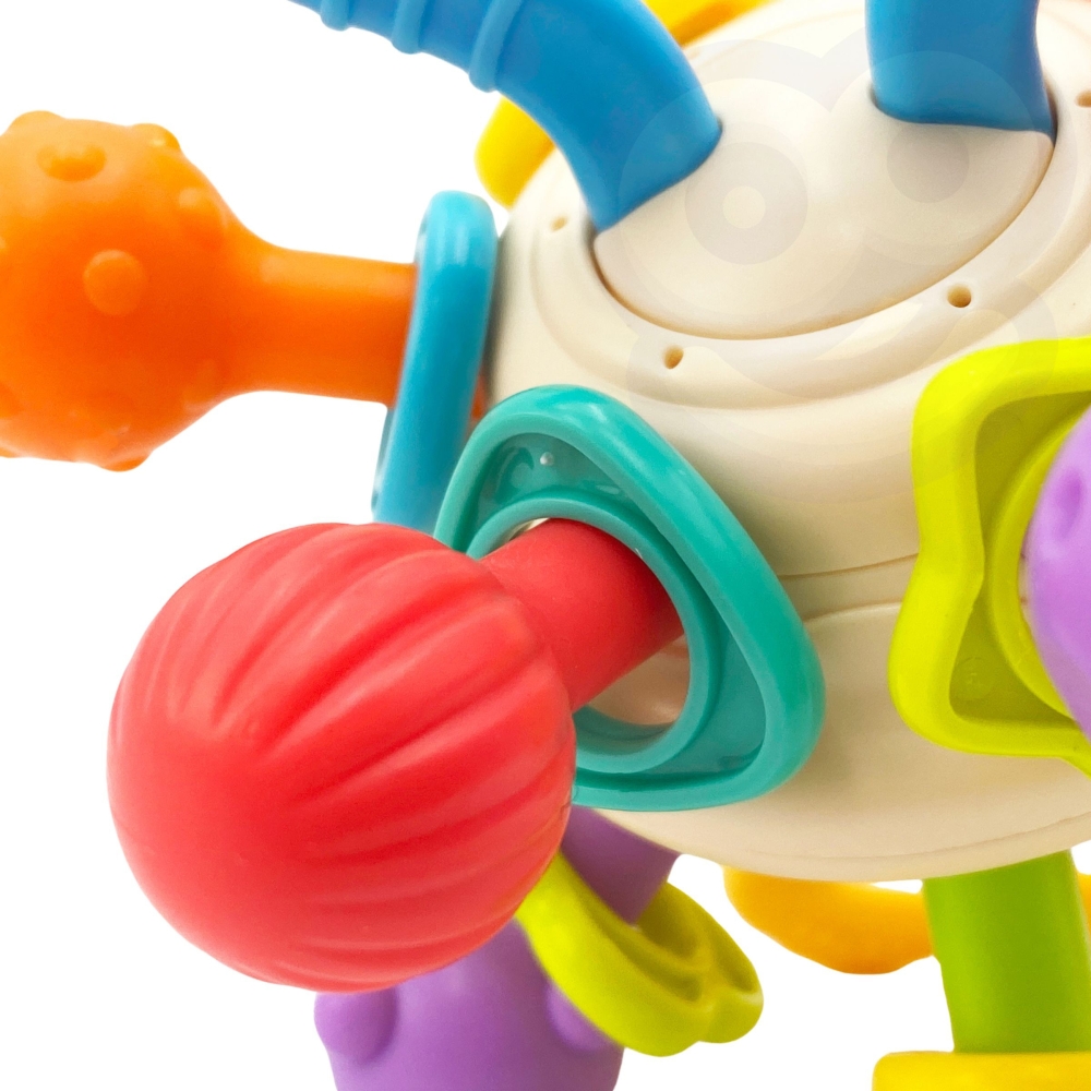 Minkštas barškutis 2in1 WOOPIE BABY sensorinis žaislas kūdikiams 0m+-Žaislai, Kūdikiams, Barškučiai, kramtukai-e-vaikas