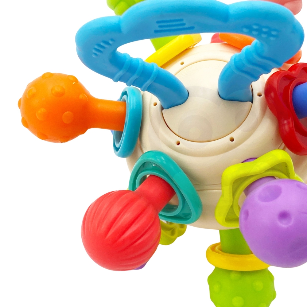 Minkštas barškutis 2in1 WOOPIE BABY sensorinis žaislas kūdikiams 0m+-Žaislai, Kūdikiams, Barškučiai, kramtukai-e-vaikas