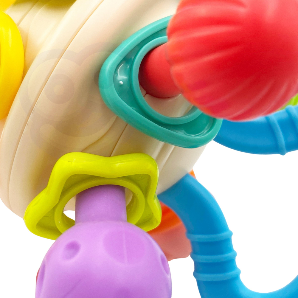 Minkštas barškutis 2in1 WOOPIE BABY sensorinis žaislas kūdikiams 0m+-Žaislai, Kūdikiams, Barškučiai, kramtukai-e-vaikas