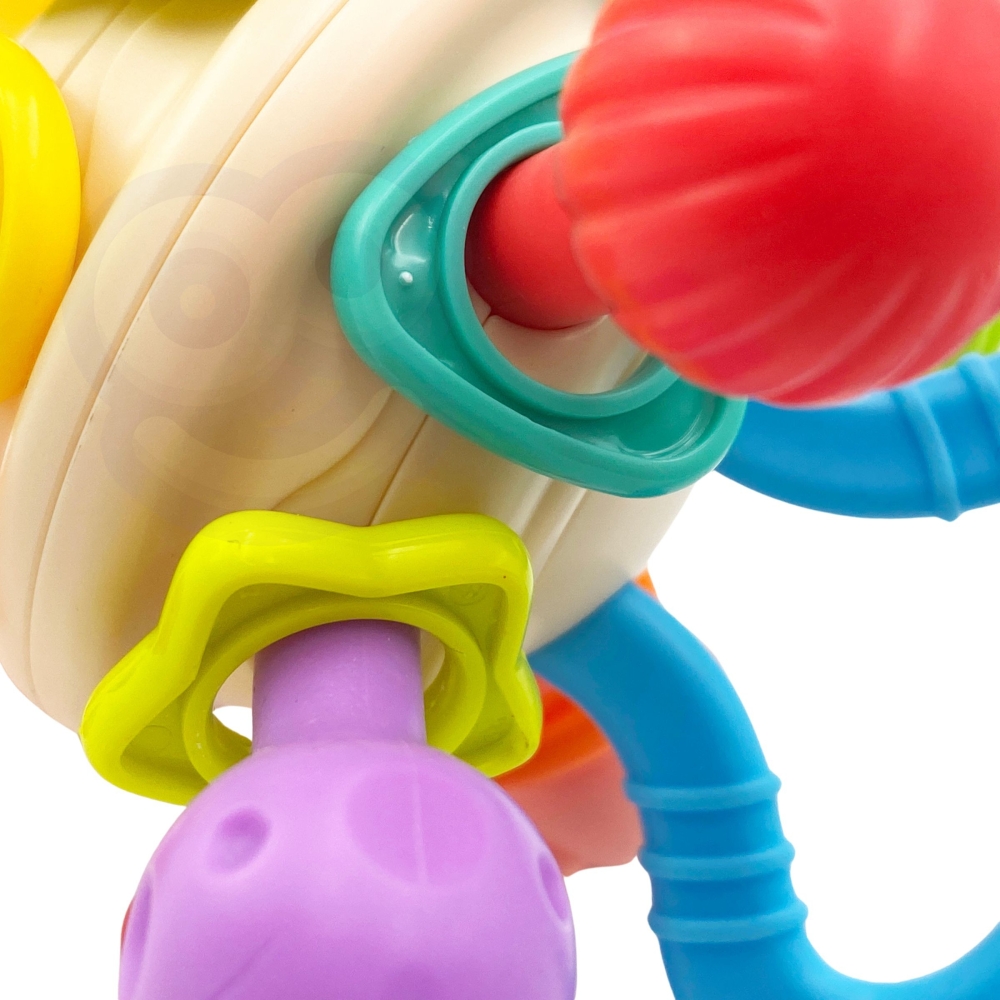 Minkštas barškutis 2in1 WOOPIE BABY sensorinis žaislas kūdikiams 0m+-Žaislai, Kūdikiams, Barškučiai, kramtukai-e-vaikas