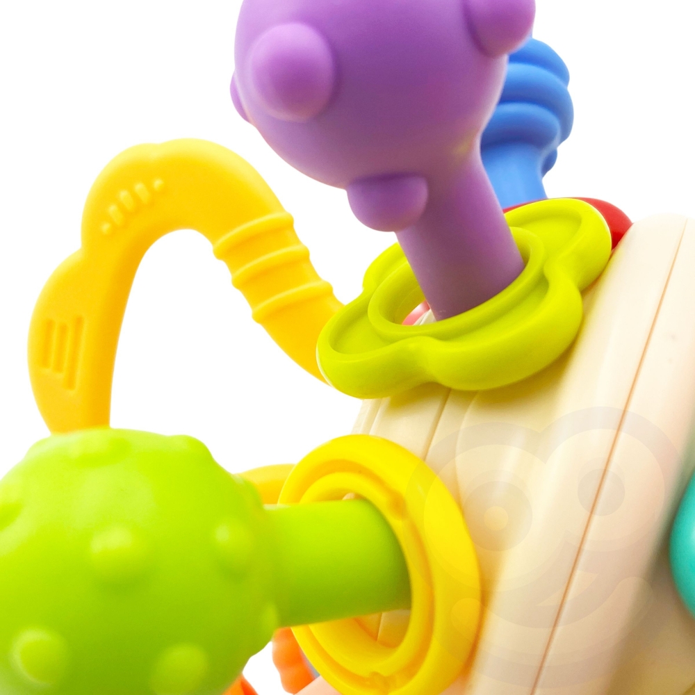 Minkštas barškutis 2in1 WOOPIE BABY sensorinis žaislas kūdikiams 0m+-Žaislai, Kūdikiams, Barškučiai, kramtukai-e-vaikas