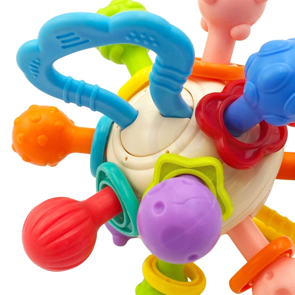 Minkštas barškutis 2in1 WOOPIE BABY sensorinis žaislas kūdikiams 0m+-Žaislai, Kūdikiams, Barškučiai, kramtukai-e-vaikas