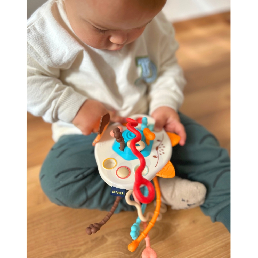 Sensorinis žaislas WOOPIE BABY Montessori kramtukas Rattle Multifunkcinis lapė-Žaislai, Kūdikiams, Žaislai mažyliams (iki 4 m.