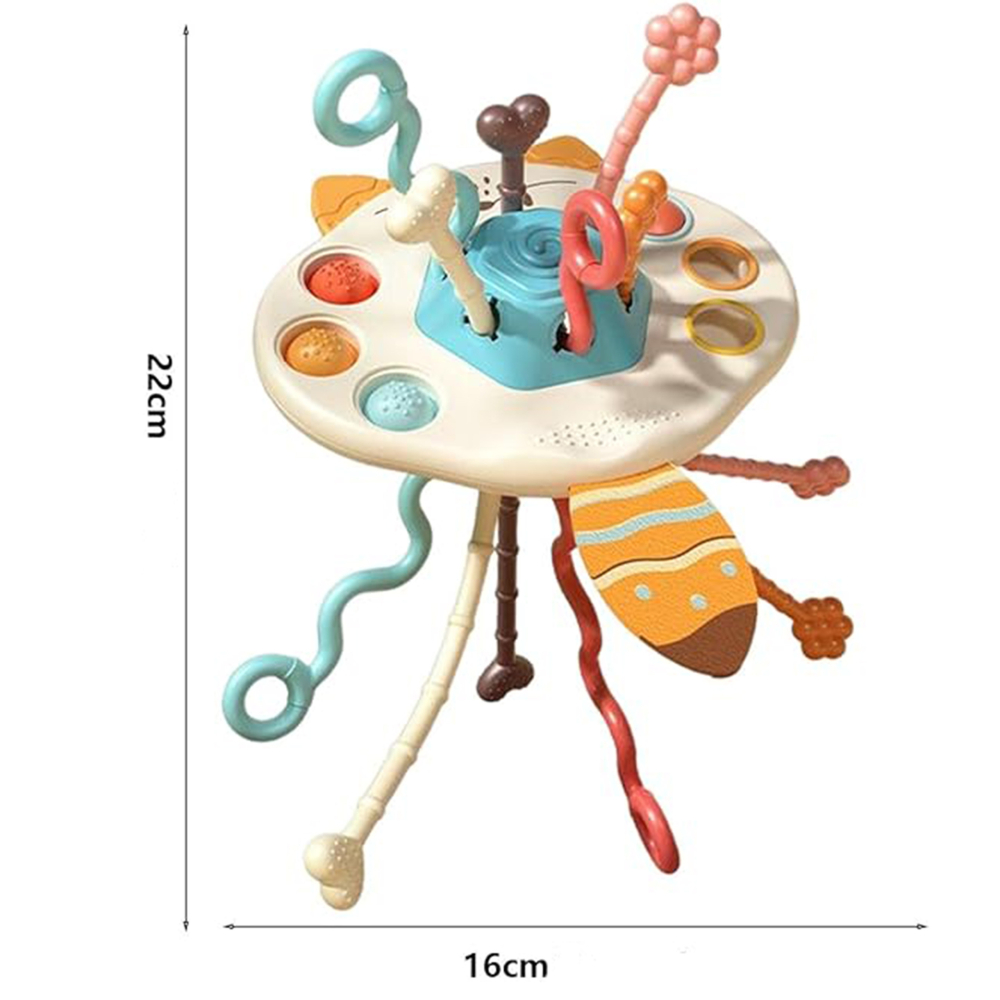 Sensorinis žaislas WOOPIE BABY Montessori kramtukas Rattle Multifunkcinis lapė-Žaislai, Kūdikiams, Žaislai mažyliams (iki 4 m.