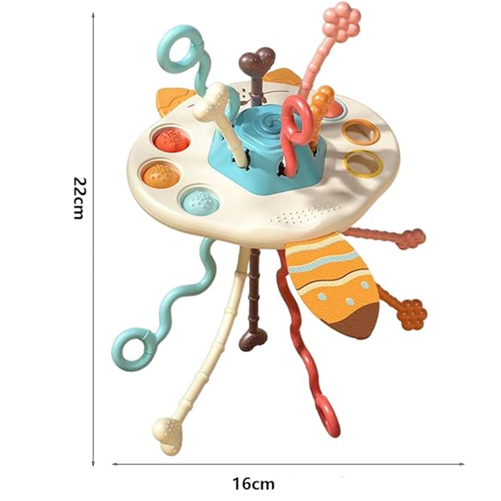 Sensorinis žaislas WOOPIE BABY Montessori kramtukas Rattle Multifunkcinis lapė-Žaislai, Kūdikiams, Žaislai mažyliams (iki 4 m.