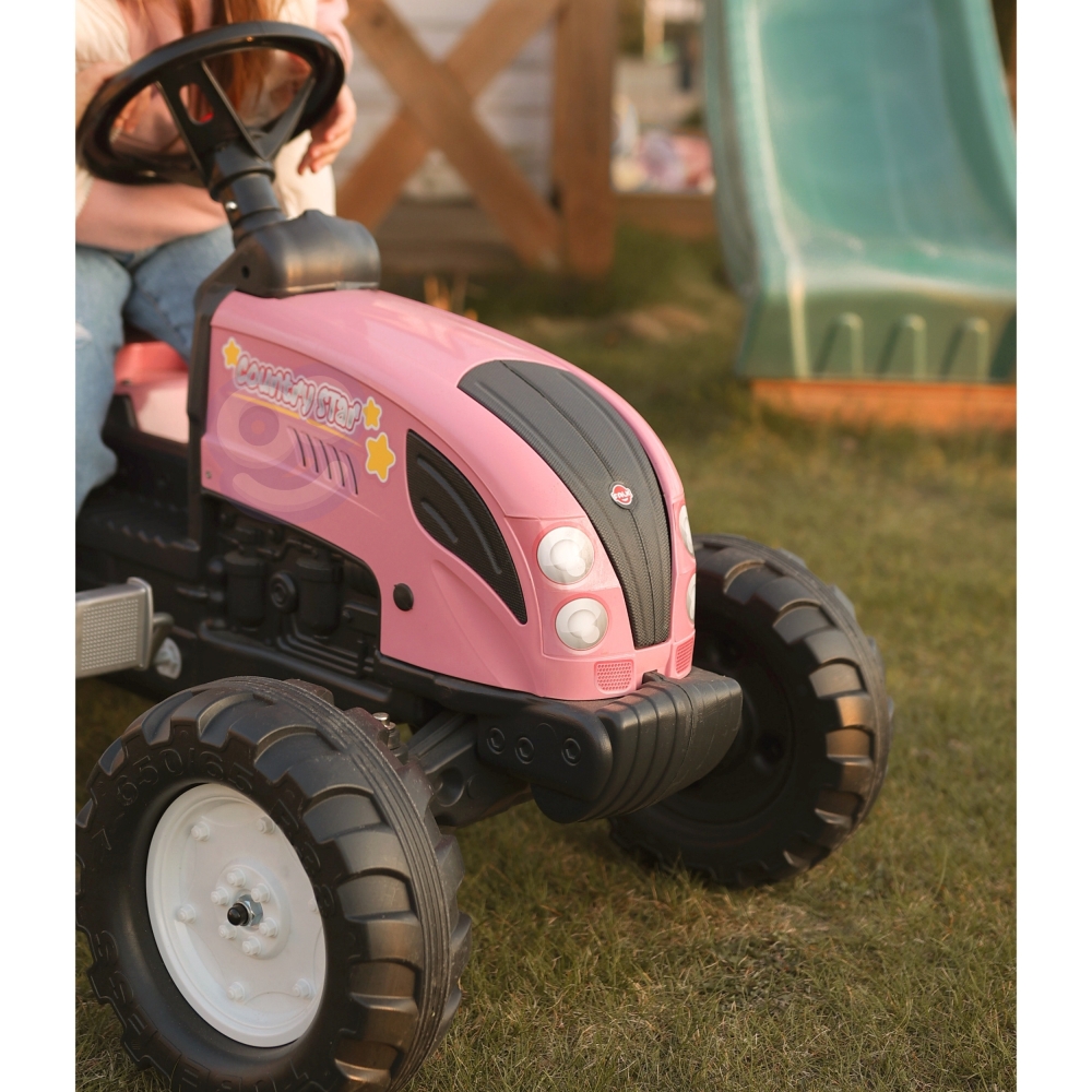 FALK Traktor Country Star Różowy na Pedały + Przyczepka i Klakson od 2 Lat. 