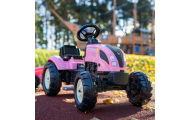 FALK Traktorius Country Star Pink Pedal + priekaba ir ragelis nuo 2 metų.