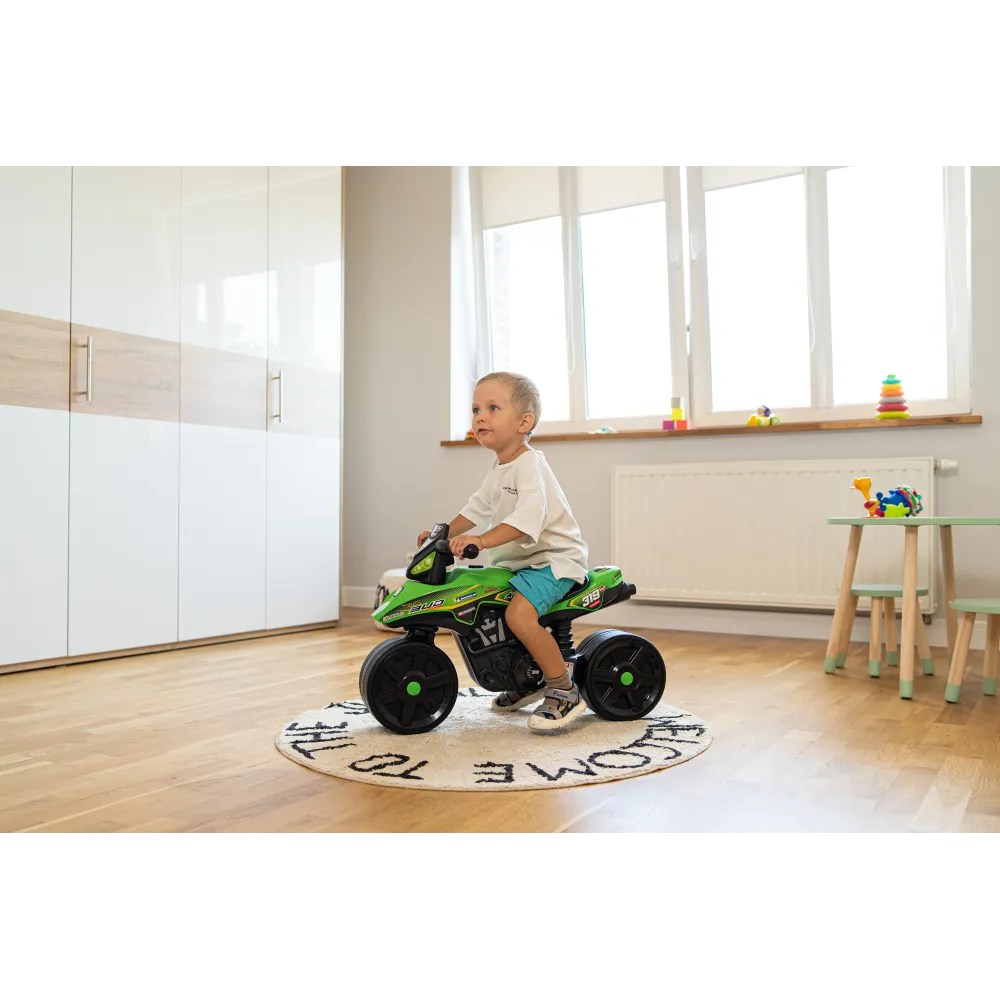 Paspiriamas motociklas FALK Racing Green platūs ratai nuo 1 metų-Judėjimui, Balansiniai dviratukai-e-vaikas