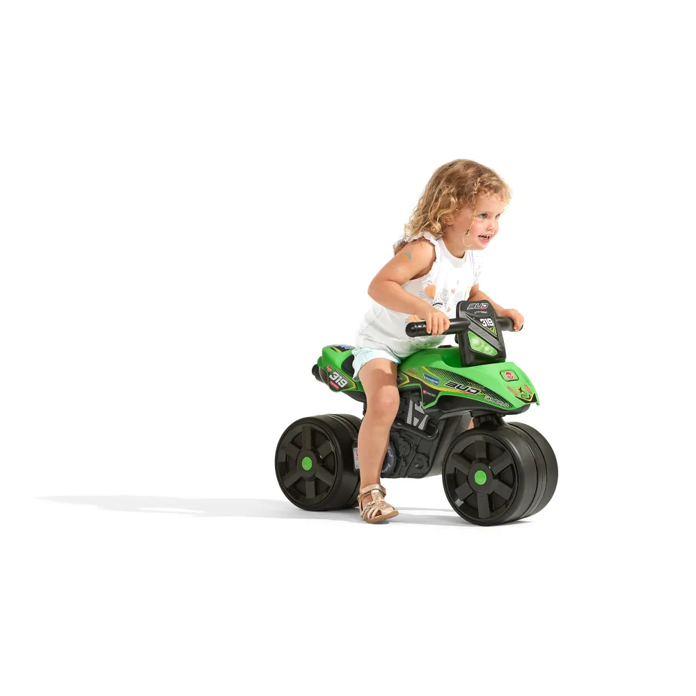 Paspiriamas motociklas FALK Racing Green platūs ratai nuo 1 metų-Judėjimui, Balansiniai dviratukai-e-vaikas
