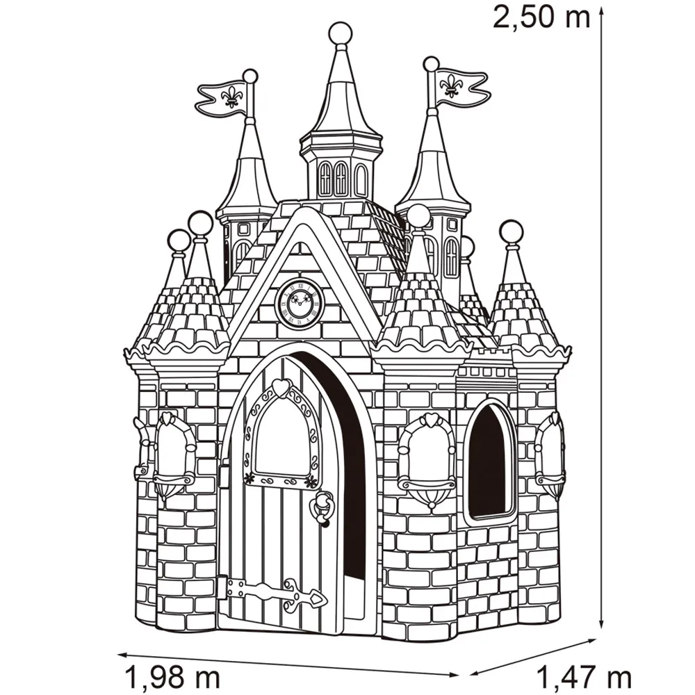 Žaidimų namelis Feber Huge Princess Super Palace-Žaislai, Lauko žaislai, Žaidimų nameliai ir jų priedai-e-vaikas