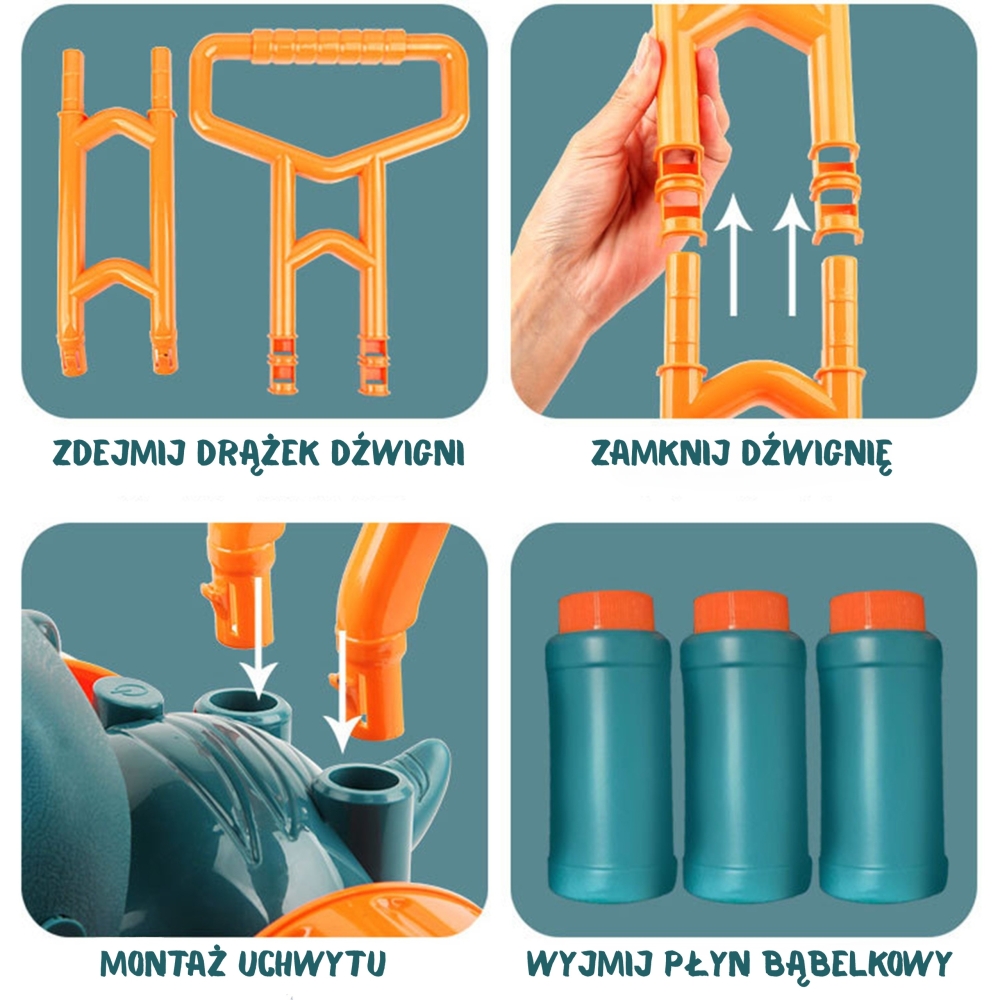 Muilo burbulų sodo vejapjovė WOOPIE Dinozauras + skystis-Žaislai, Lauko žaislai, Muilo burbulai-e-vaikas
