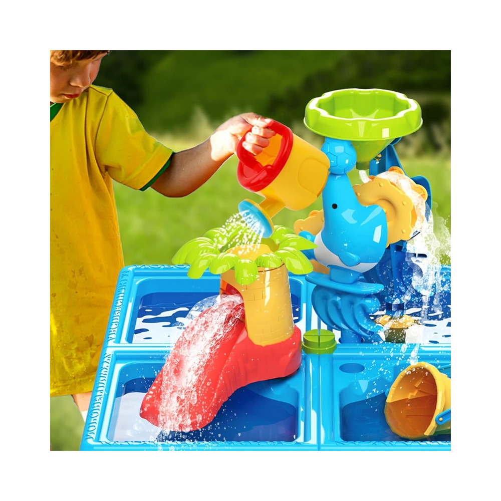 Vandens stalas WOOPIE 2in1 Smėlio dėžė su kėde XL Aquapark 4 baseinai 13 el.
