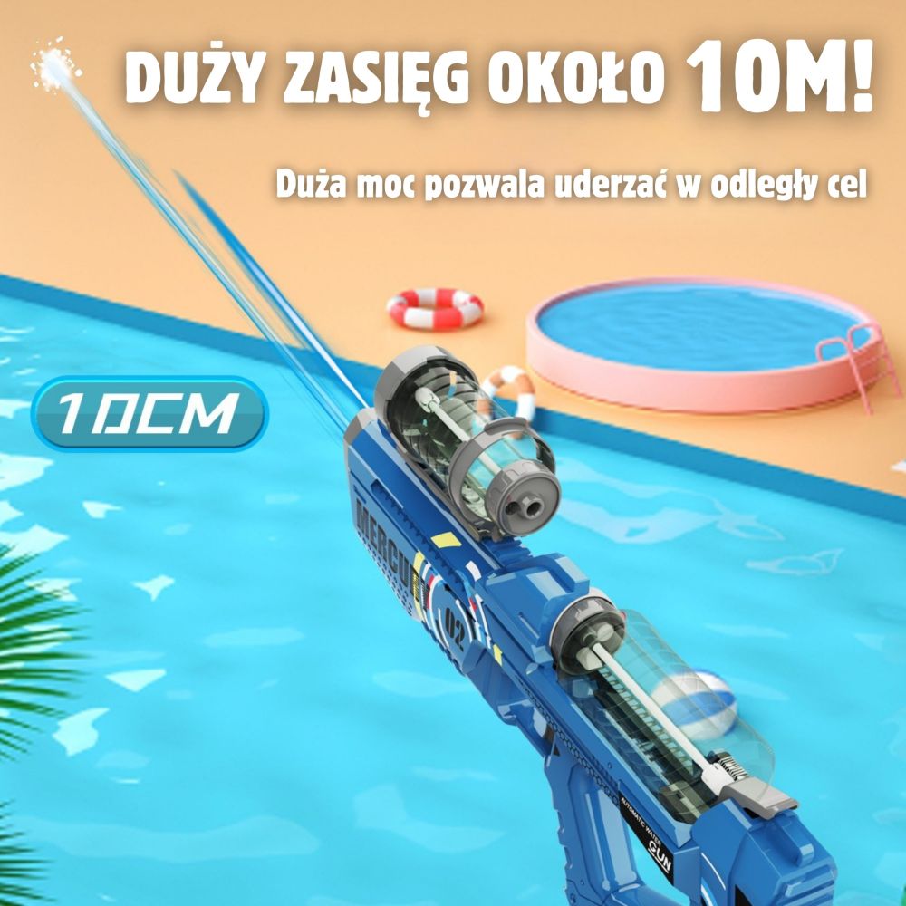 Elektrinis automatinis vandens pistoletas WOOPIE Mercury-Žaislai, Lauko žaislai, Vandens ir smėlio žaislai, Vandens šautuvai-e-v