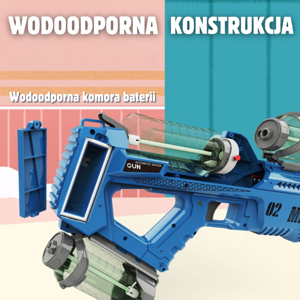 Elektrinis automatinis vandens pistoletas WOOPIE Mercury-Žaislai, Lauko žaislai, Vandens ir smėlio žaislai, Vandens šautuvai-e-v