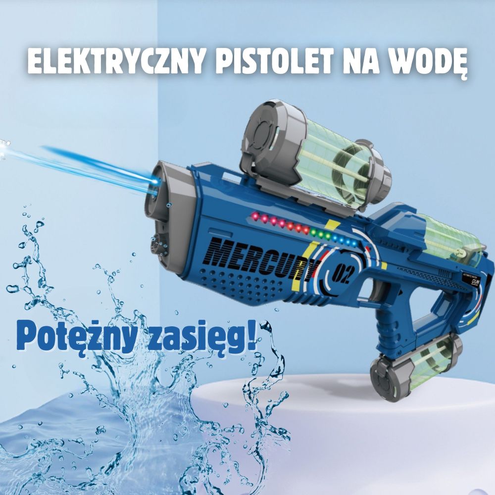 Elektrinis automatinis vandens pistoletas WOOPIE Mercury-Žaislai, Lauko žaislai, Vandens ir smėlio žaislai, Vandens šautuvai-e-v