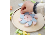 Medinė mandala Classic World Montessori dėlionė - mozaika Gėlės, pastelinė-Žaislai, Dėlionės, 3D - tūrinės dėlionės-e-vaikas