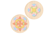 Medinė mandala Classic World Montessori dėlionė - mozaika Gėlės, pastelinė-Žaislai, Dėlionės, 3D - tūrinės dėlionės-e-vaikas