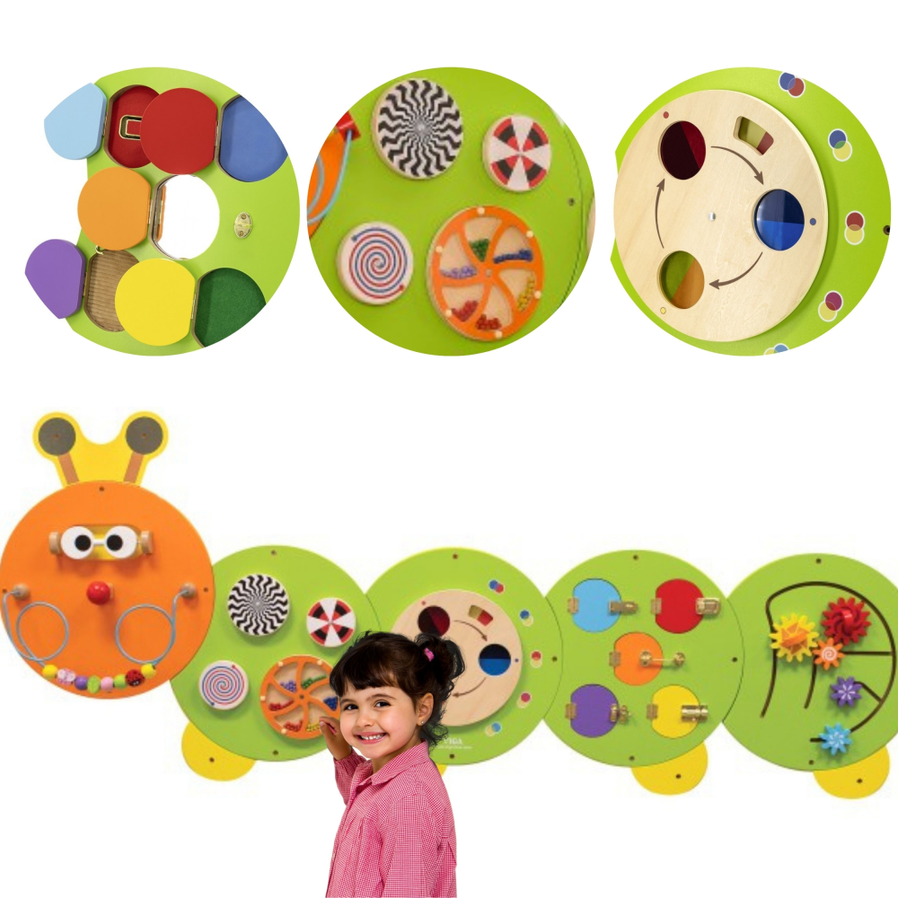 Medinė sieninė vikšro edukacinė lenta VIGA FSC sertifikuota Montessori