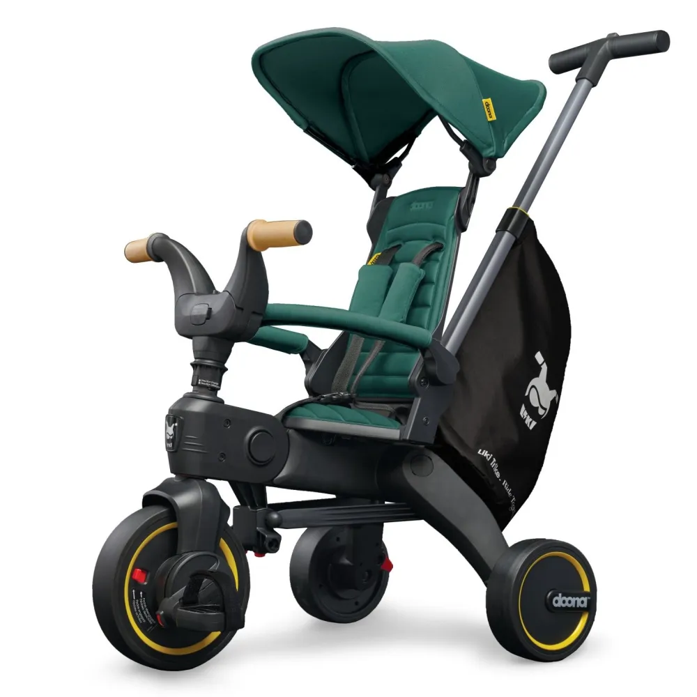 Sulankstomas triratis Doona LIKI S5 5in1, Racing Green-Judėjimui, Triratukai vaikams-e-vaikas