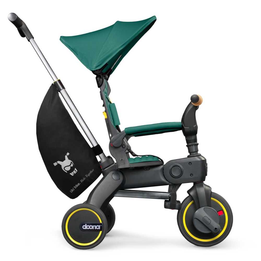 Sulankstomas triratis Doona LIKI S5 5in1, Racing Green-Judėjimui, Triratukai vaikams-e-vaikas