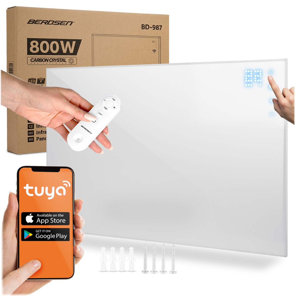 Infraraudonųjų spindulių šildytuvas 800 W Berdsen BD-987 nuotolinio valdymo WiFi programa-Namai, laisvalaikis, turizmas, Namų ap