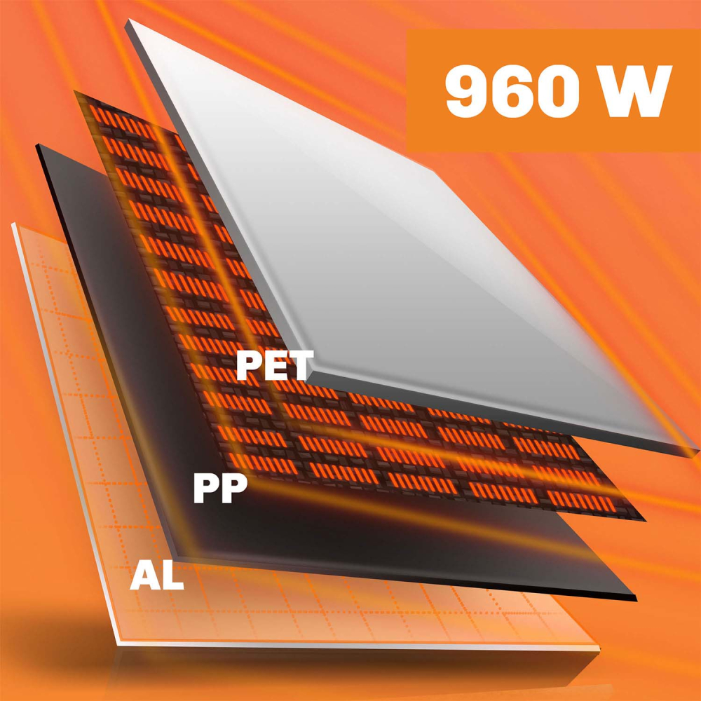 Grzejnik na podczerwień promiennik podczerwieni  960 W Berdsen BD-988