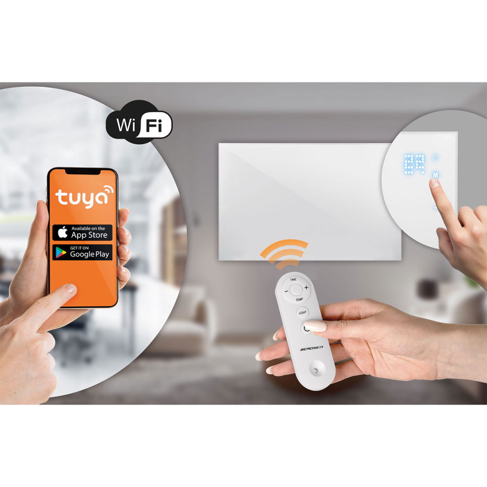 Infraraudonųjų spindulių šildytuvas 960 W Berdsen BD-989 nuotolinio valdymo WiFi programa-Namai, laisvalaikis, turizmas, Namų ap