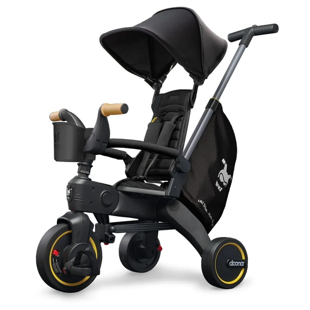 Sulankstomas triratis Doona LIKI S5 5in1, Nitro black-Judėjimui, Triratukai vaikams-e-vaikas