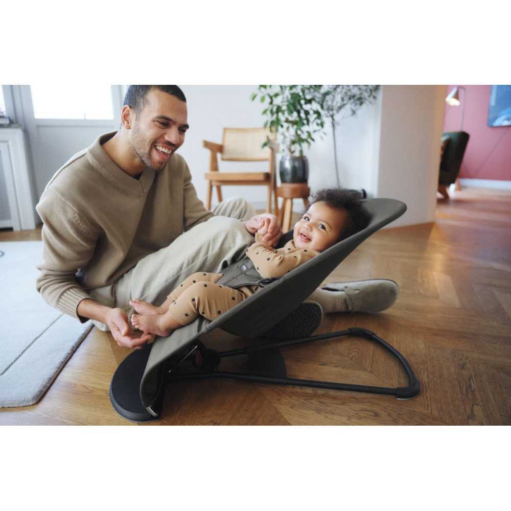 Gultukas BabyBjörn Balance Soft Woven Jersey Tri-Fabric + žaisliukas Googly Eyes, Dark grey-Miegui, Gultukai ir sūpynės-e-vaikas