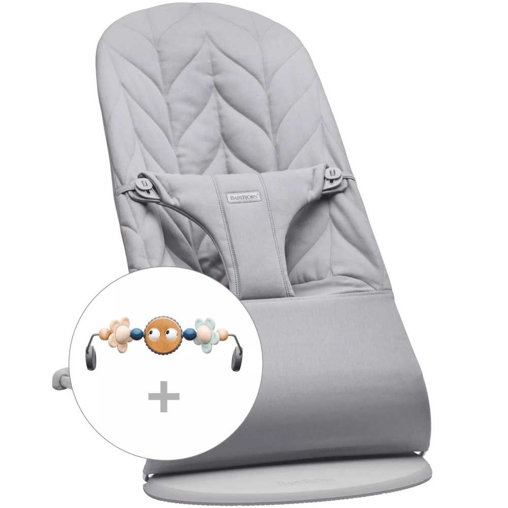 Gultukas BabyBjörn Bliss Woven + žaisliukas Googly Eyes, Petal Grey-Miegui, Gultukai ir sūpynės-e-vaikas