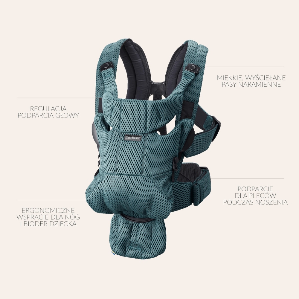 Nešioklė kūdikiui BabyBjörn Move 3D Mesh, Grey-Judėjimui, Kūdikių nešioklės-e-vaikas