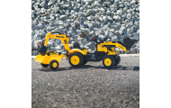 FALK Komatsu Pedal Tractor with Excavator Bucket and Trailer					