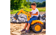 FALK Komatsu Pedal Tractor with Excavator Bucket and Trailer					