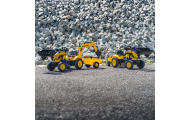 Minamas traktorius FALK Komatsu su ekskavatoriaus kaušu ir priekaba-Judėjimui, Minami traktoriai ir jų priedai-e-vaikas