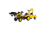 FALK Komatsu Pedal Tractor with Excavator Bucket and Trailer					