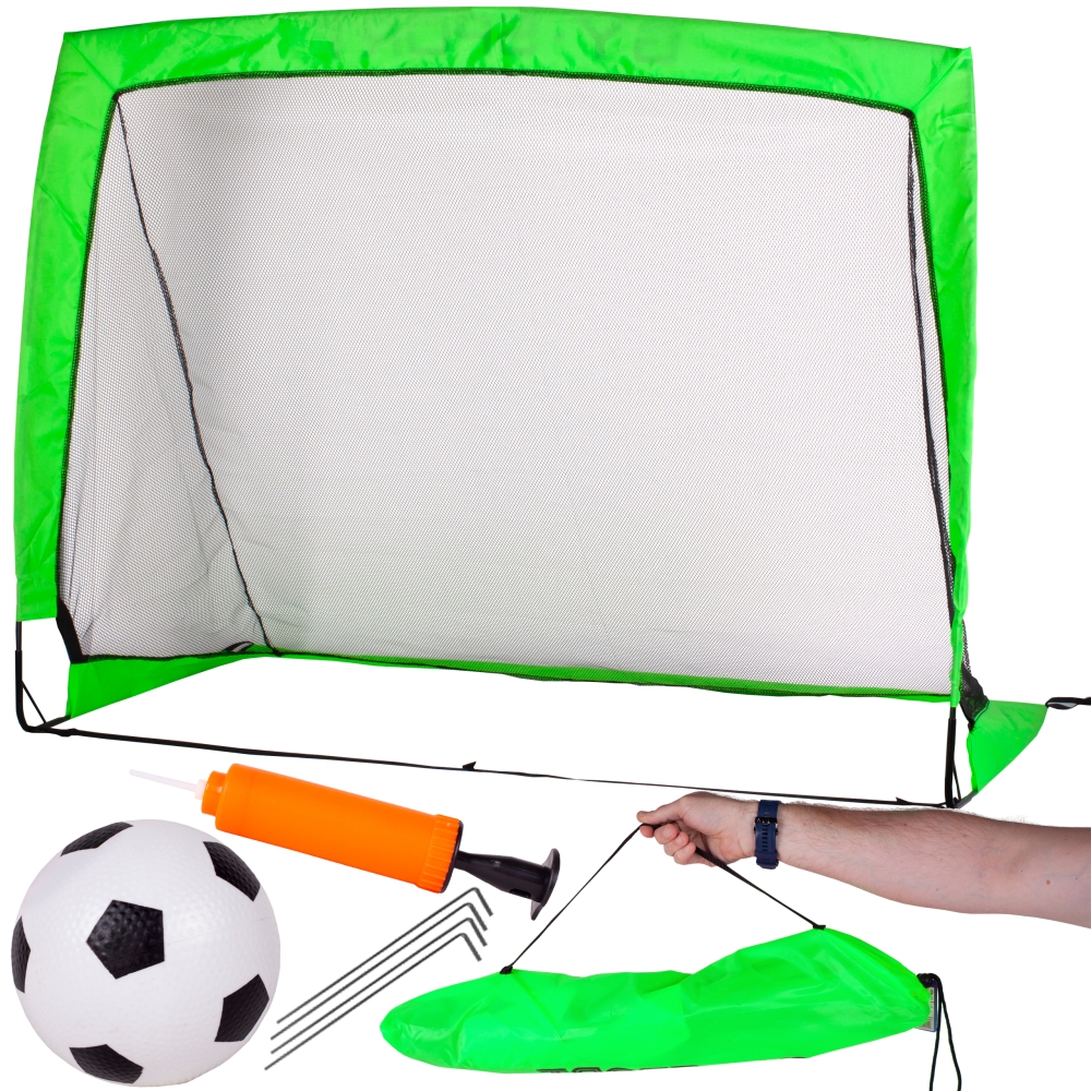 Vartai + futbolo kamuolys 120x90 cm krepšyje-Žaislai, Lauko žaislai, Lauko žaidimai ir sporto prekės, Žaidimai, sporto prekės-e-