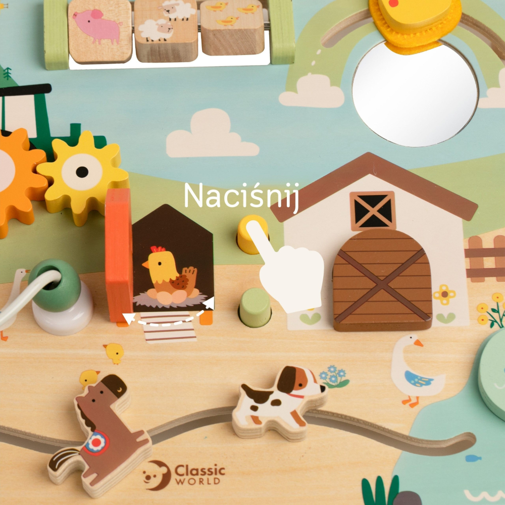 Medinė edukacinė lenta CLASSIC WORLD Farm-Žaislai, Kūdikiams, Mediniai, Žaislai mažyliams (iki 4 m.