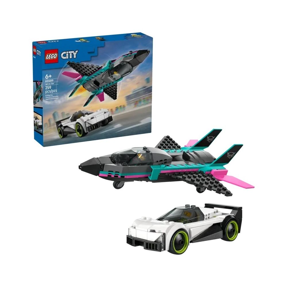 Konstruktorius Lego Reaktyvinis lėktuvas prieš automobilį (60489)-Žaislai, Konstruktoriai, Lego, statybiniai blokai-e-vaikas